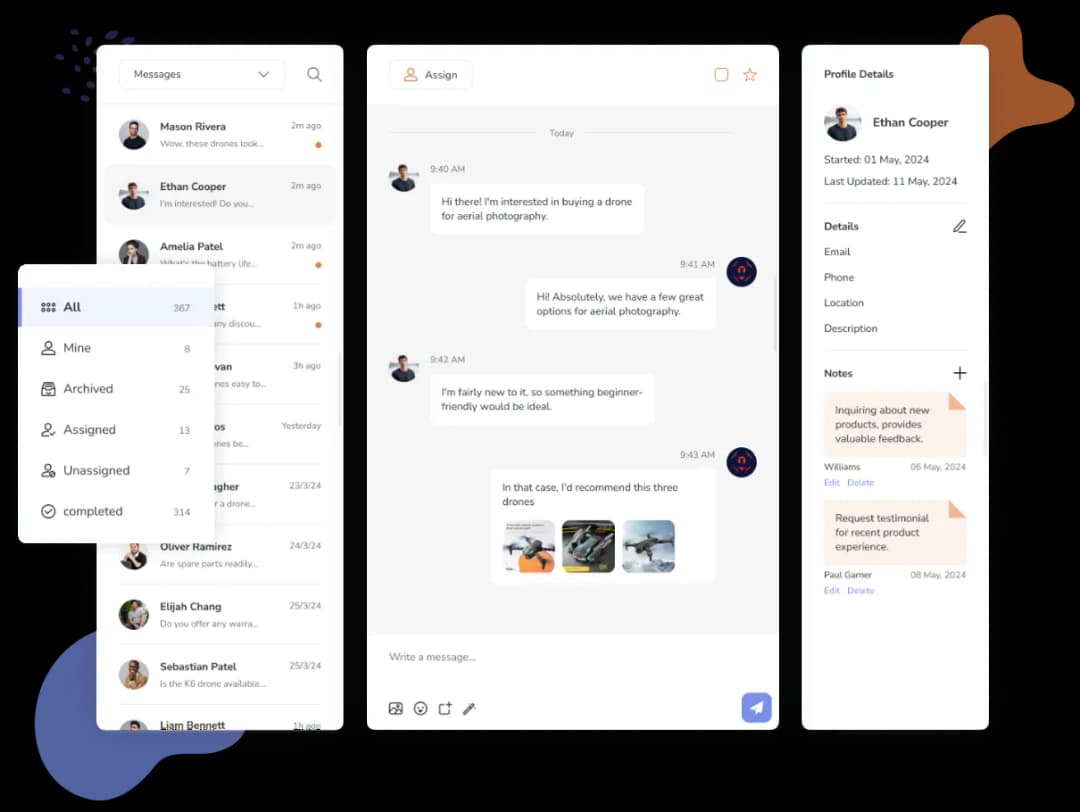 Unified inbox feature for ai social media manager