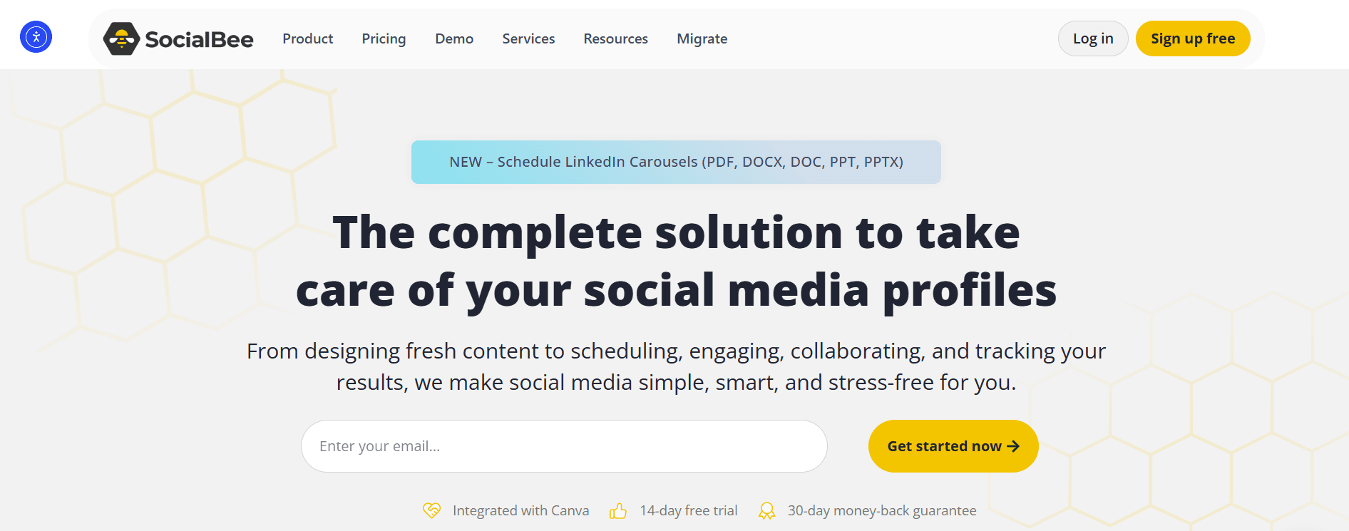Socialbee Website Homepage