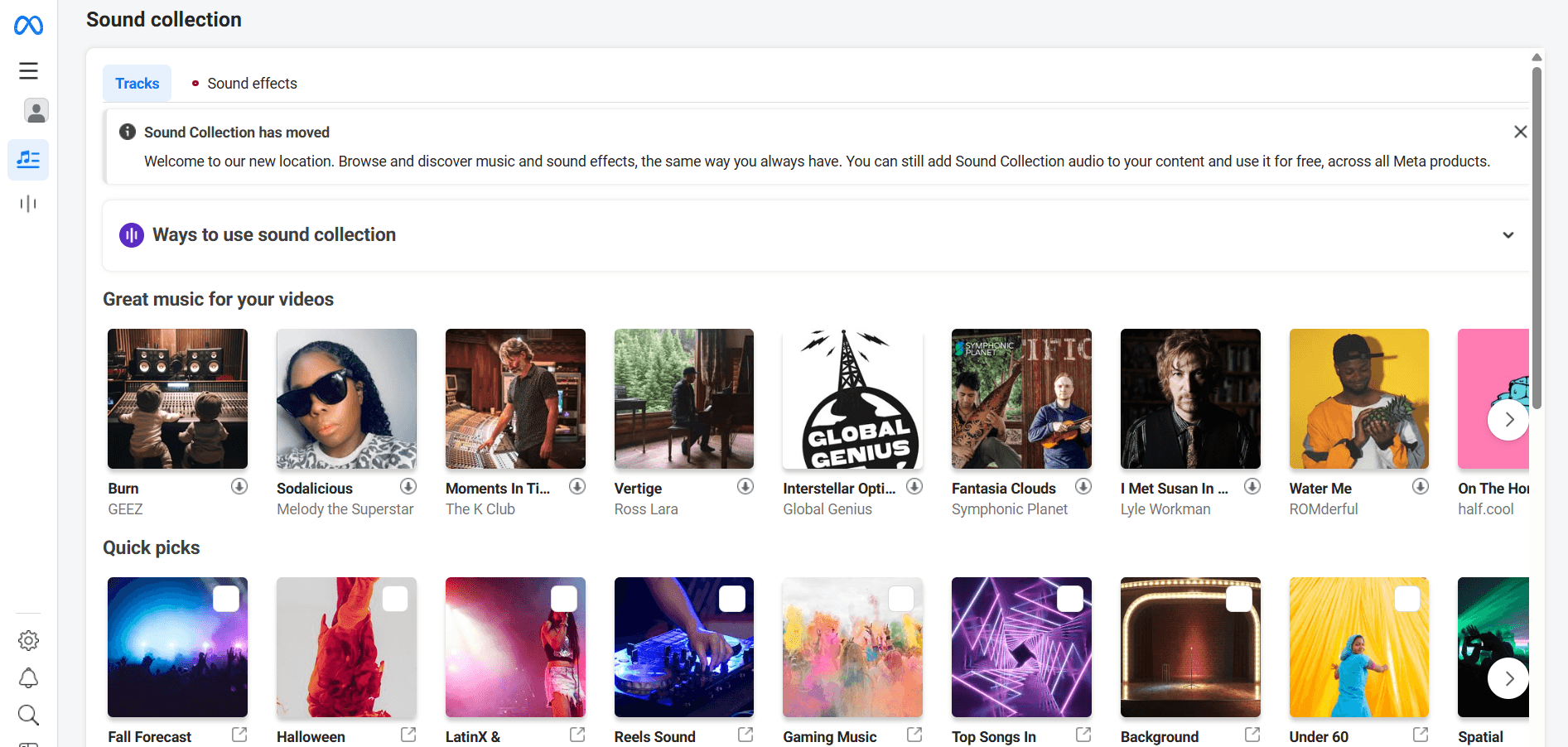 how to find trending audio on instagram reels from meta sound collection