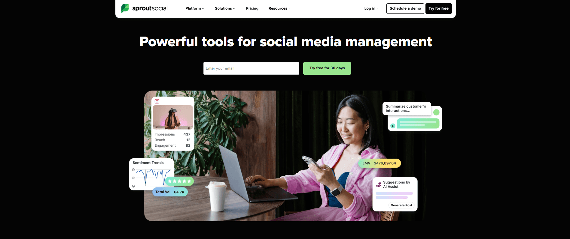 Sprout Social website homepage