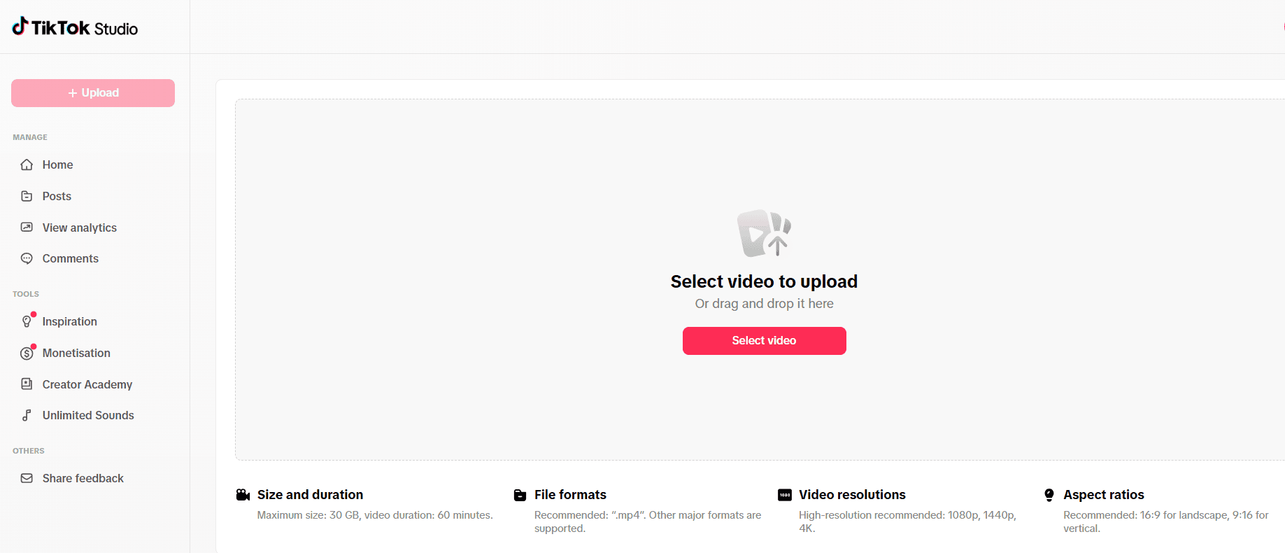 Tiktok schedule post UI